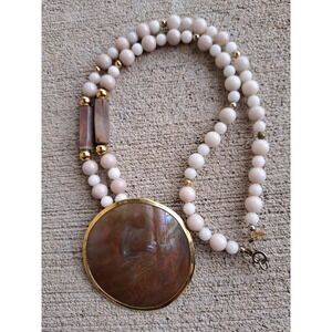 Karla Jordan Bohemian Beaded Necklace Shell Pendant